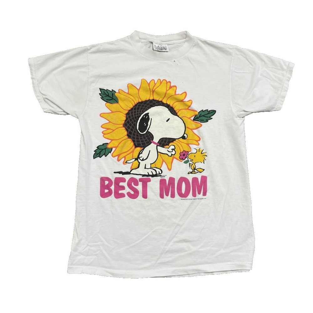 vintage Peanuts‎  best mom shirt mens large white 1990s snoopy